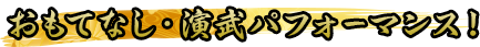 おもてなし・演武パフォーマンス！